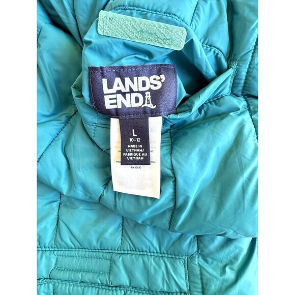 Lands’ End Kids Girls Winter Jacket Blue Size L 10 12 Coat - Picture 5 of 7